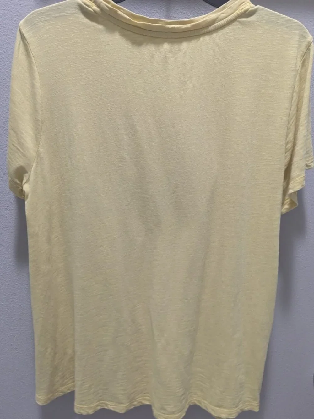 Coldwater Creek Lovely Soft Yellow Floral Embroidered T-Shirt Large